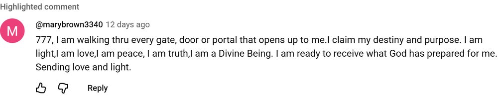 YouTube comment